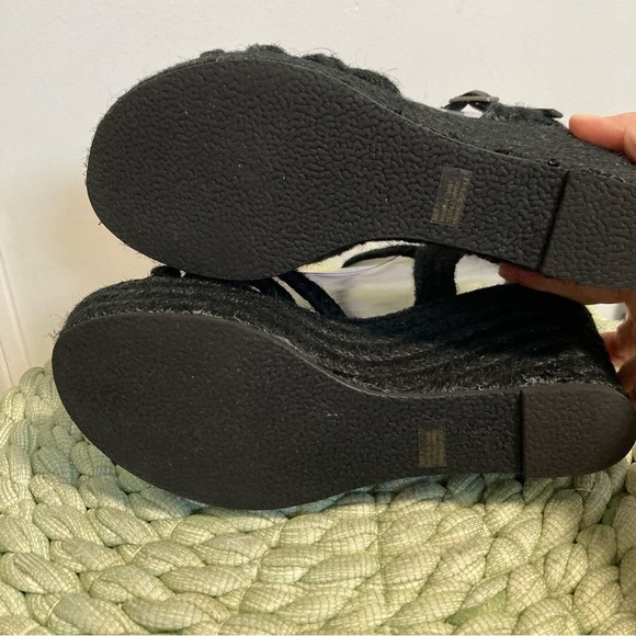 NWOB Sbicca Black Jute Platform Espadrilles Wedge Boho Sandals - Picture 8 of 8